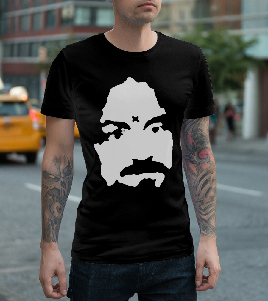 Charles Manson Face Outline With Forehead T-Shirt