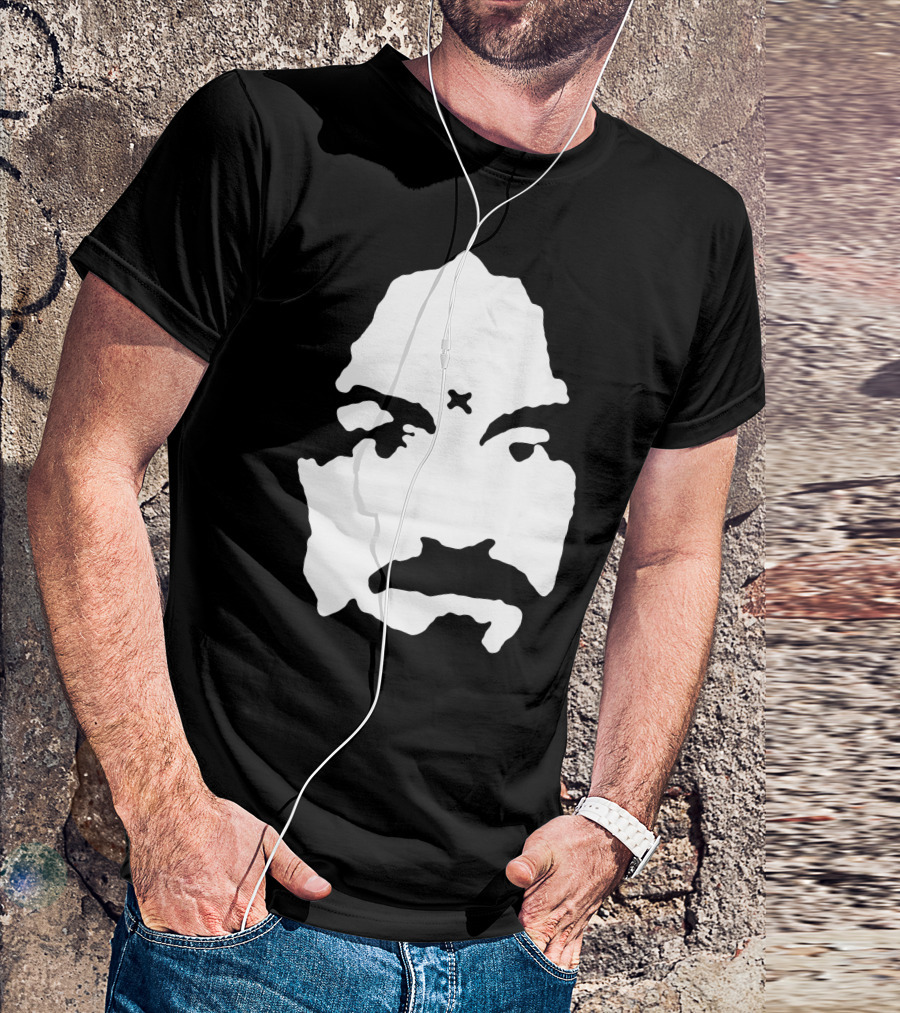Charles Manson Face Outline With Forehead T-Shirt