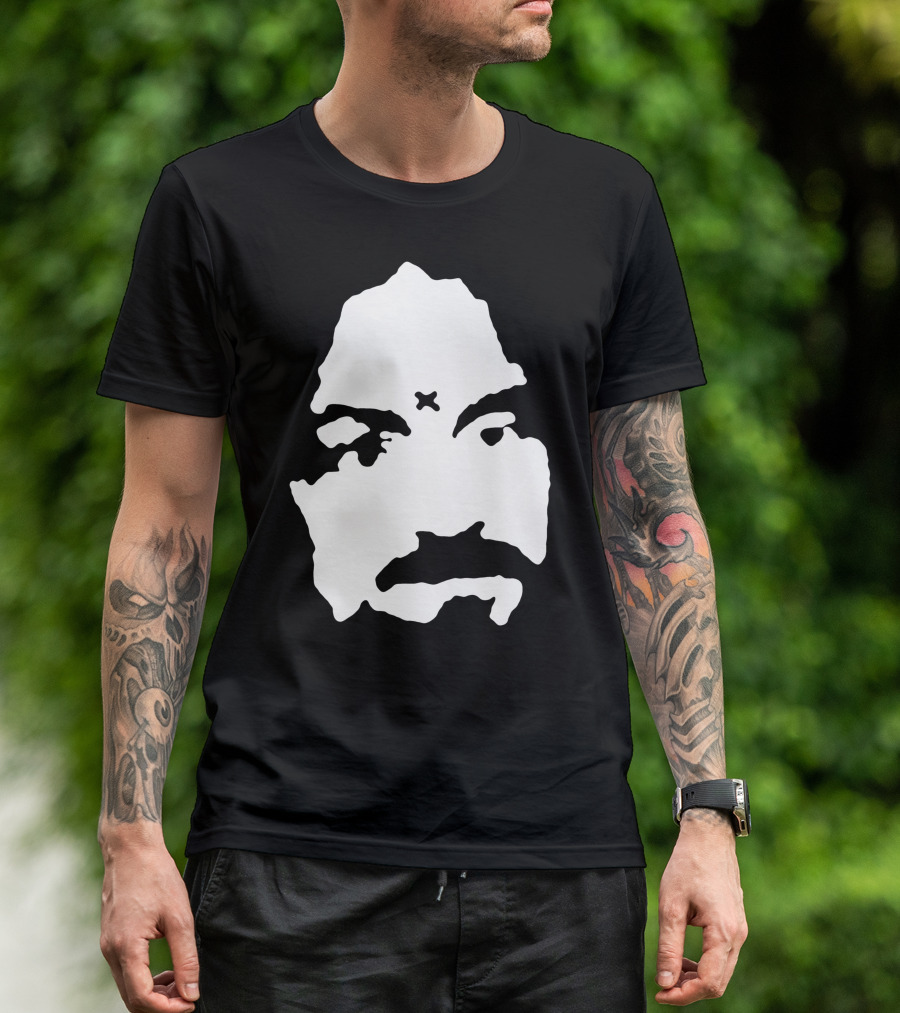 Charles Manson Face Outline With Forehead T-Shirt
