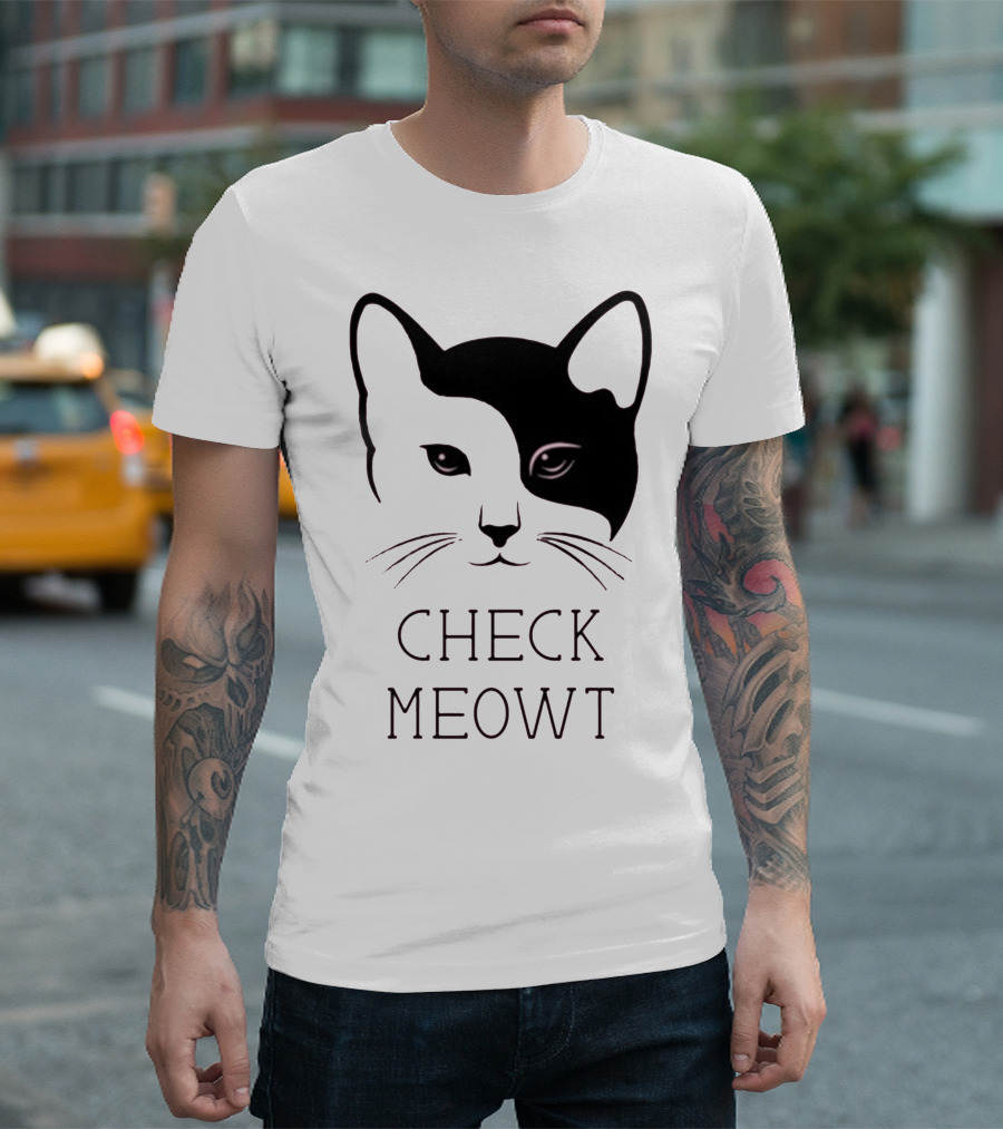 Check Meowt Cat Face T-Shirt