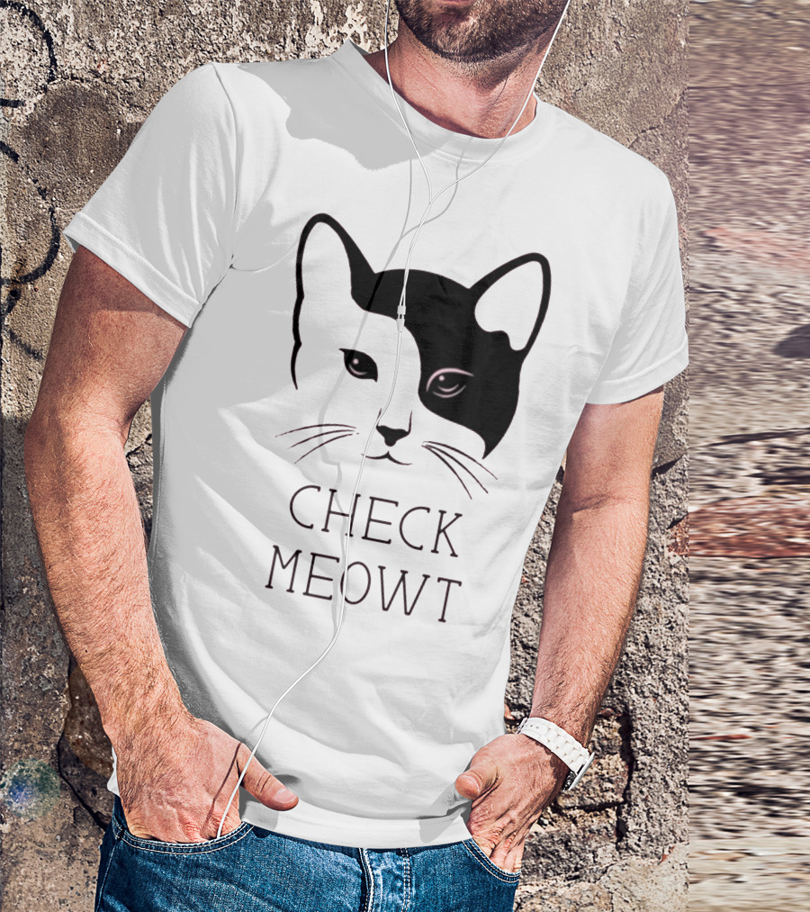 Check Meowt Cat Face T-Shirt