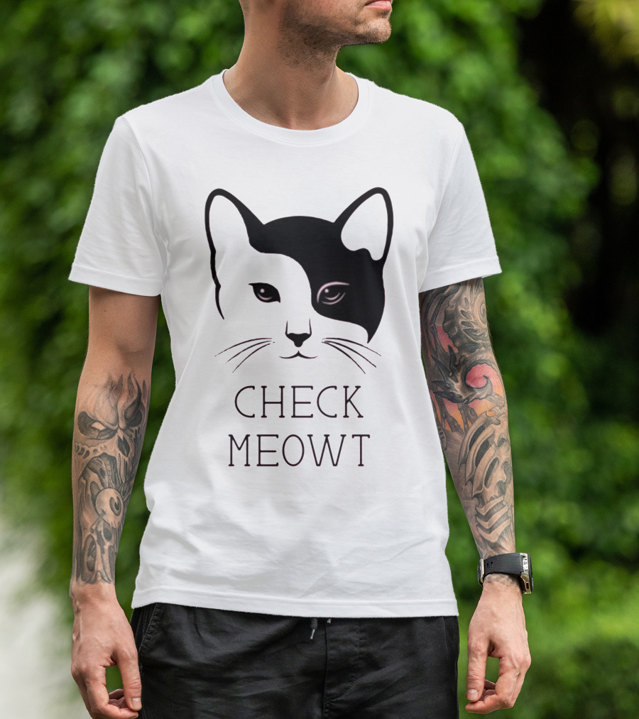 Check Meowt Cat Face T-Shirt