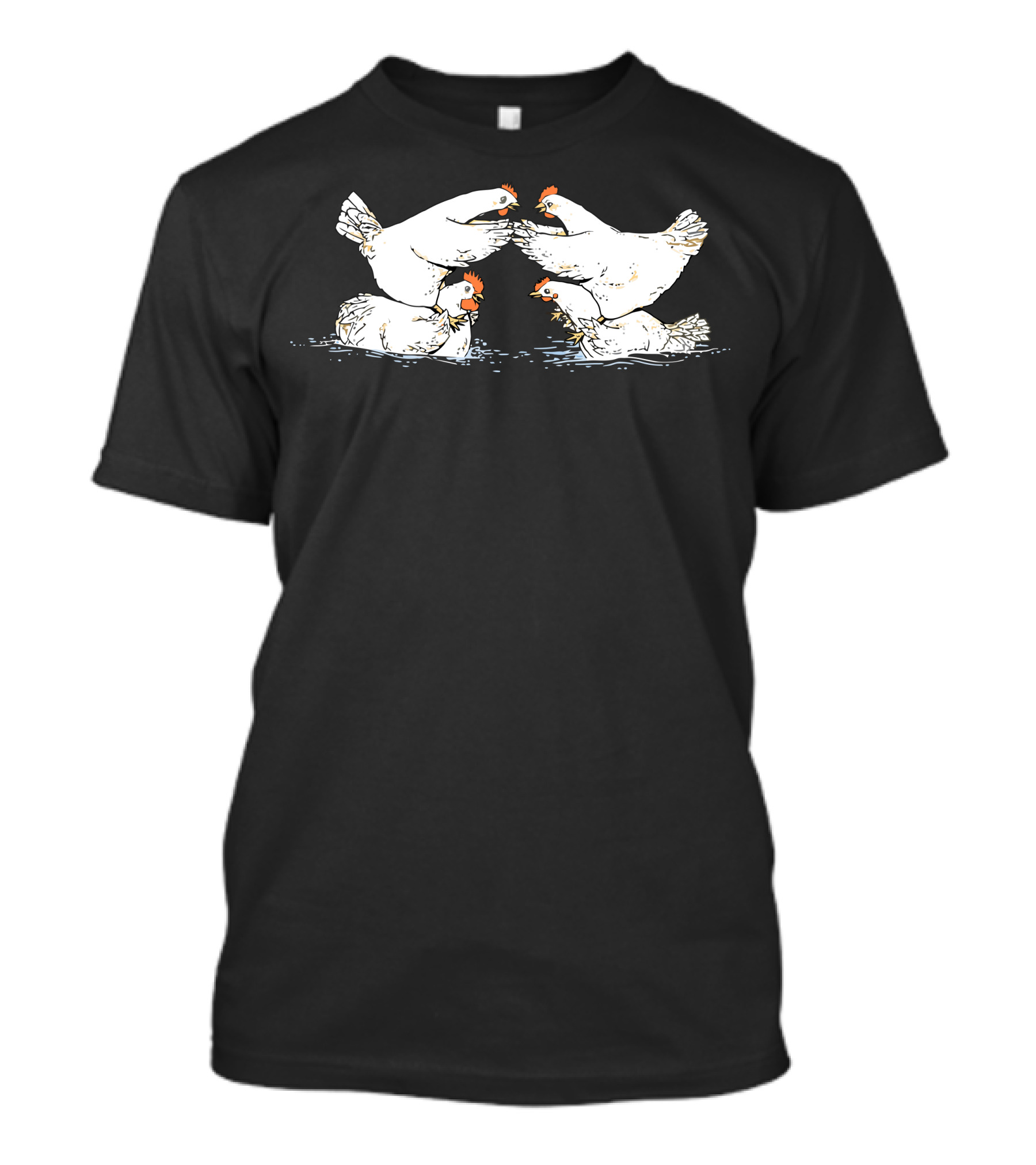 Chicken Fight Funny Cartoon T-Shirt