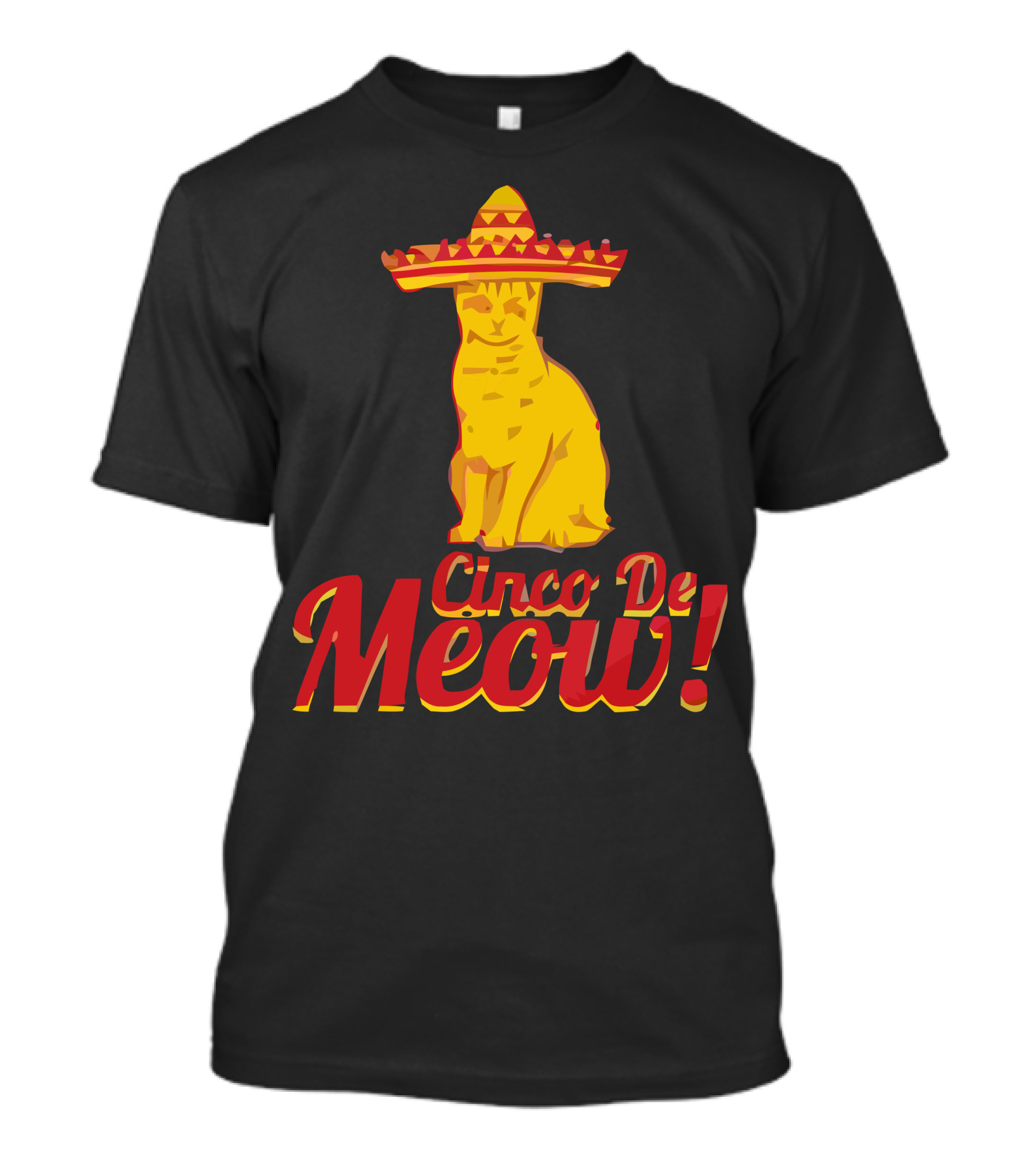 Cinco De Meow Sombrero Cat Festive T-Shirt