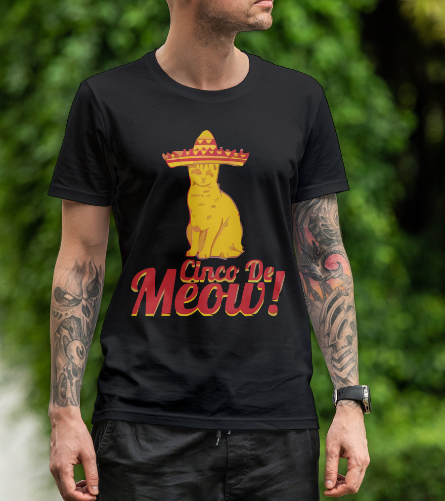 Cinco De Meow Sombrero Cat Festive T-Shirt