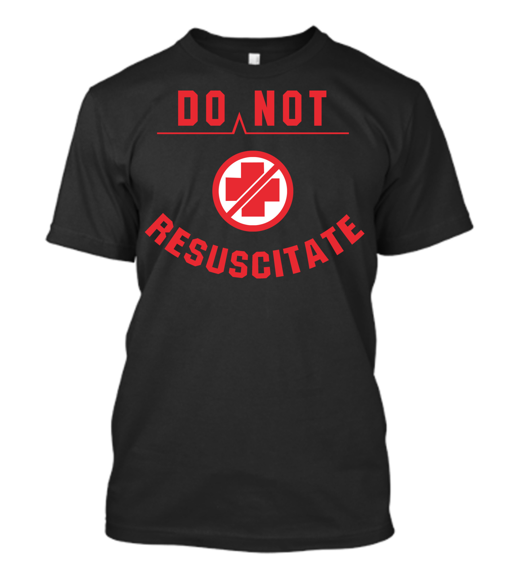 DO NOT RESUSCITATE Cross Symbol Black T-Shirt