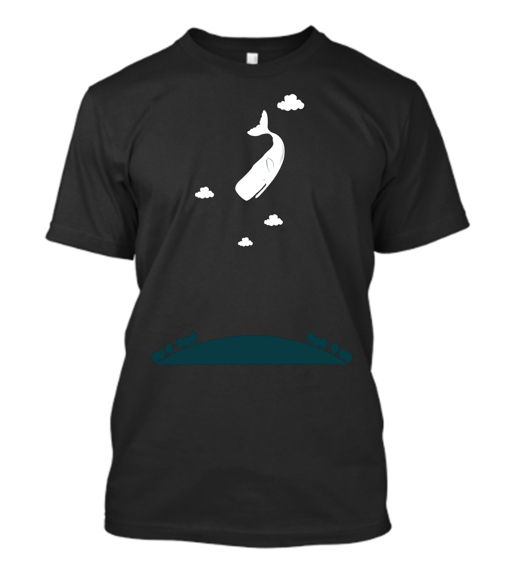 Fail Whale Floating Above Clouds With Horizon And Trees T-Shirt