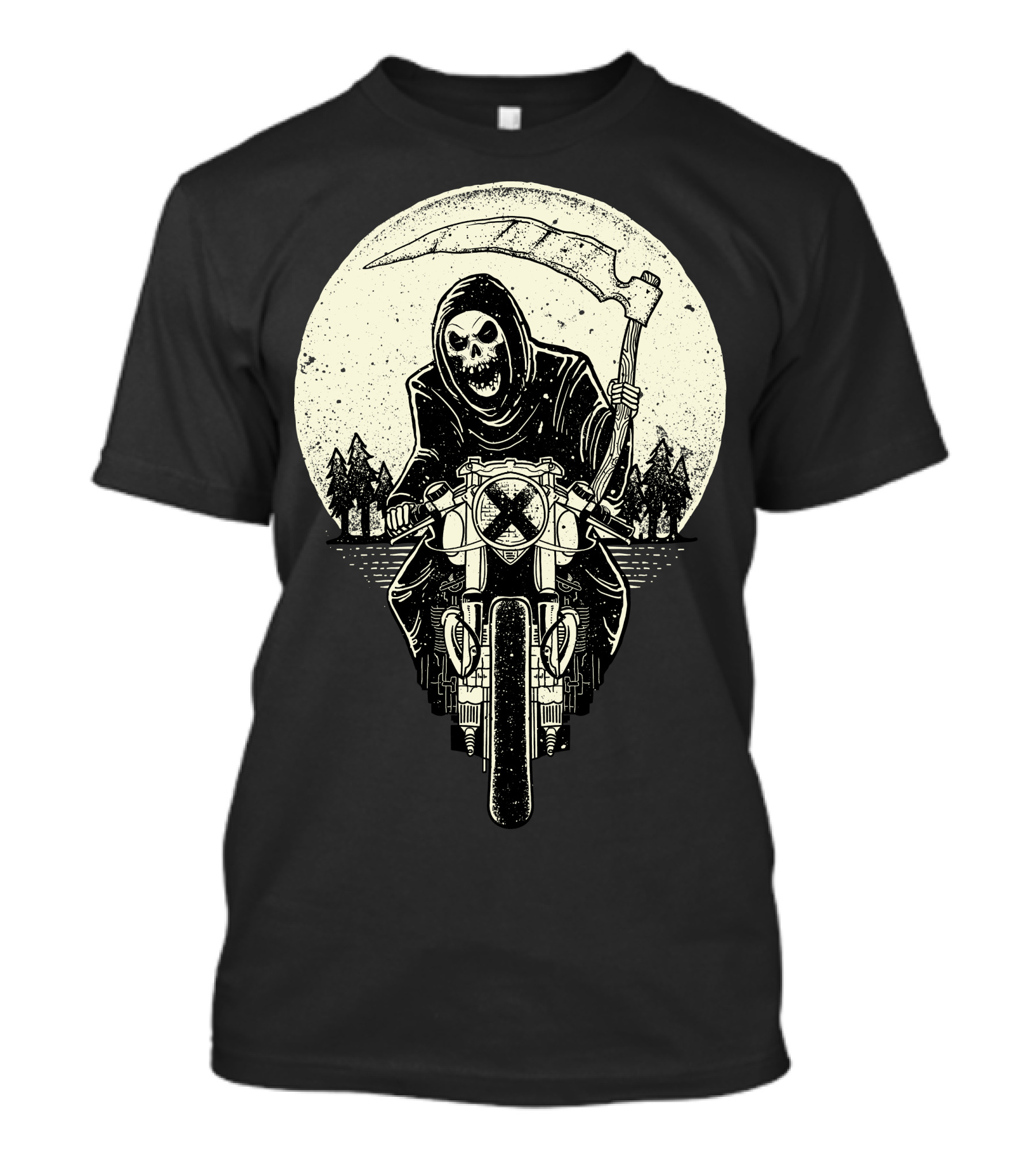 Grim Racer Death On Motorcycle At Night T-Shirt