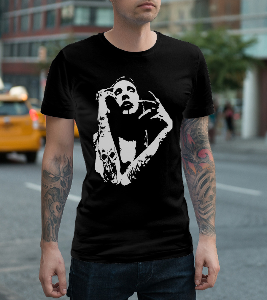 Marilyn Manson Monochrome Skull Arm Pose T-Shirt