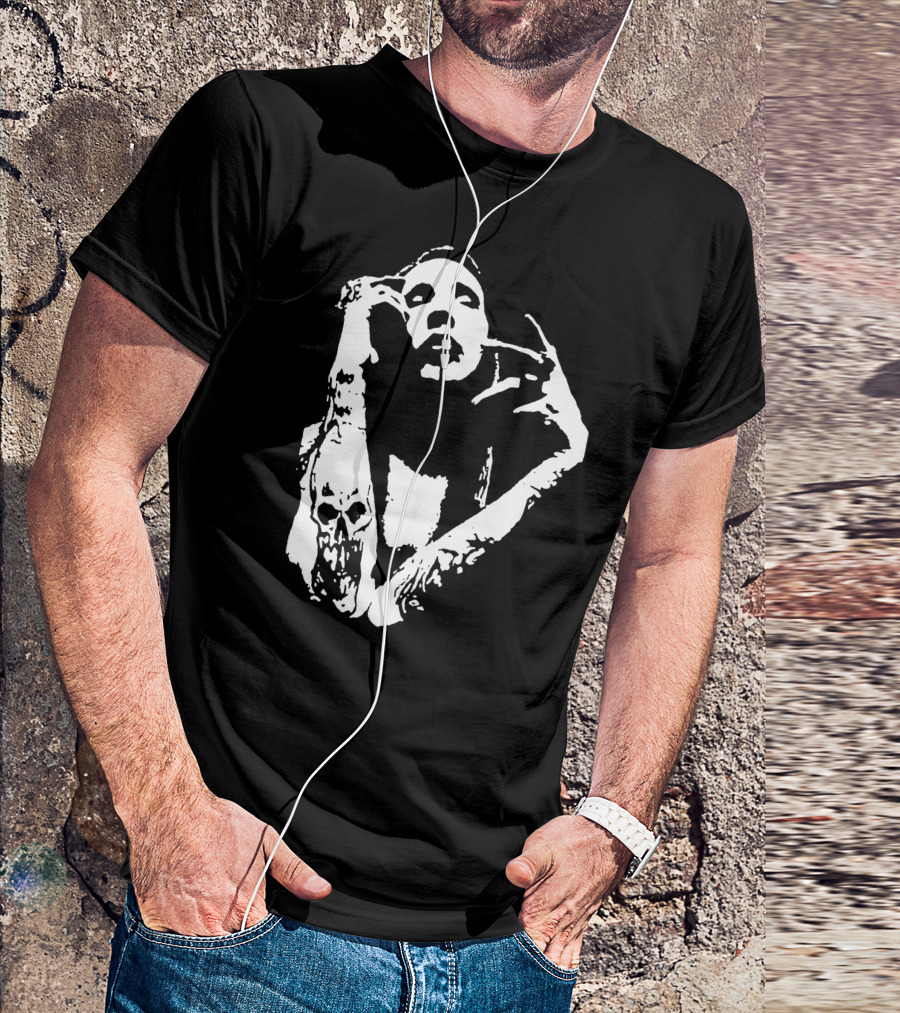 Marilyn Manson Monochrome Skull Arm Pose T-Shirt