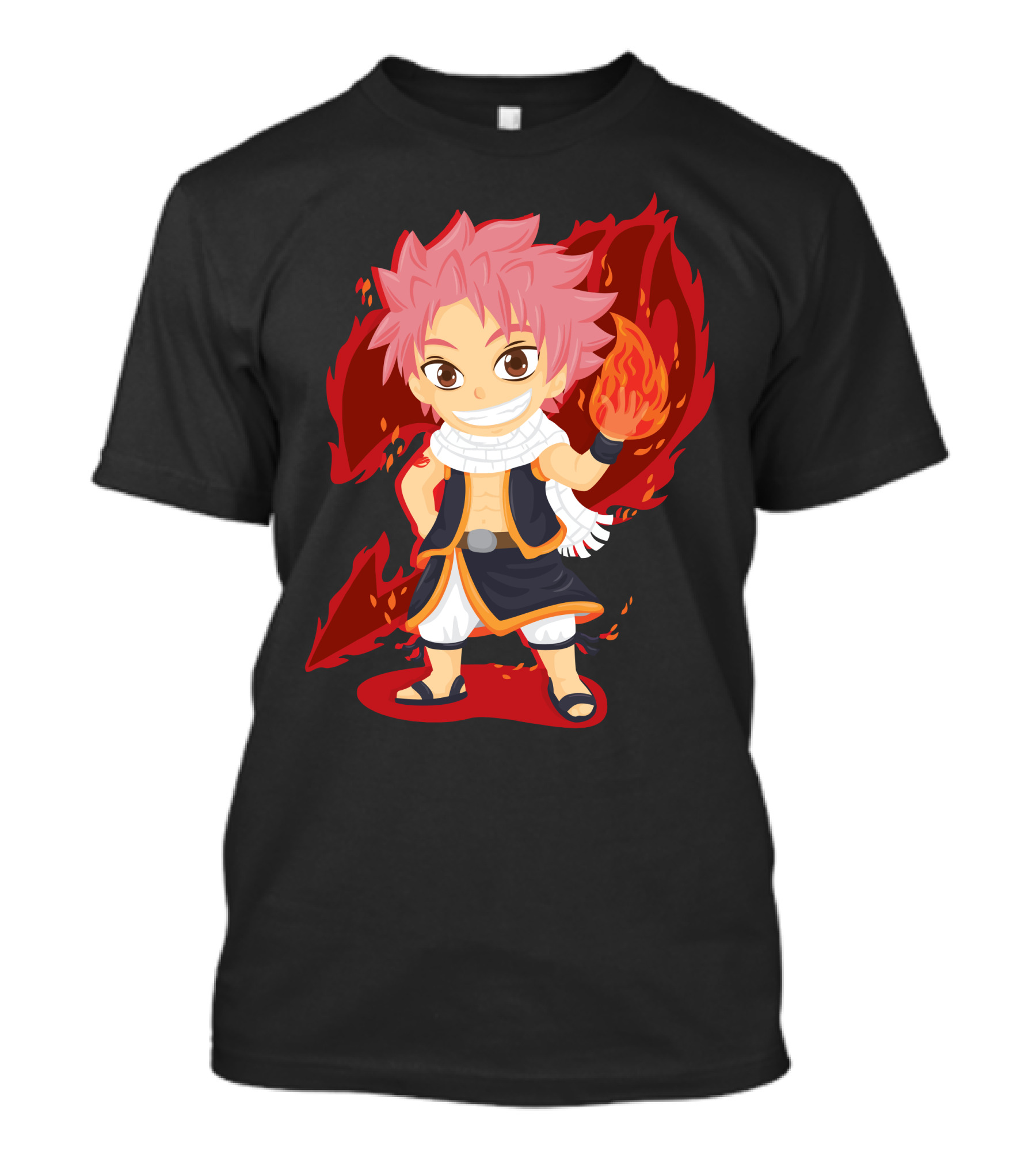 Natsu Dragneel Fire Magic Chibi Character T-Shirt