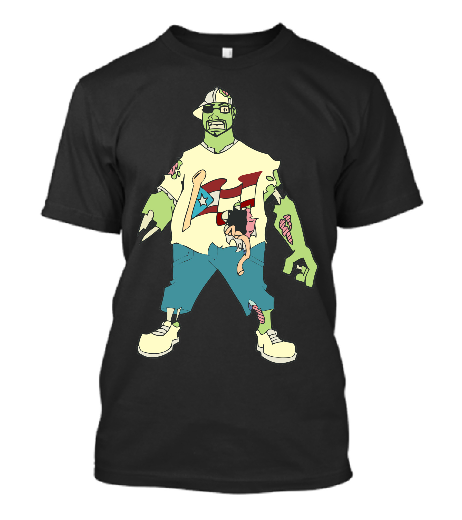Nico Nice The Zombie Puerto Rico Flag T-Shirt