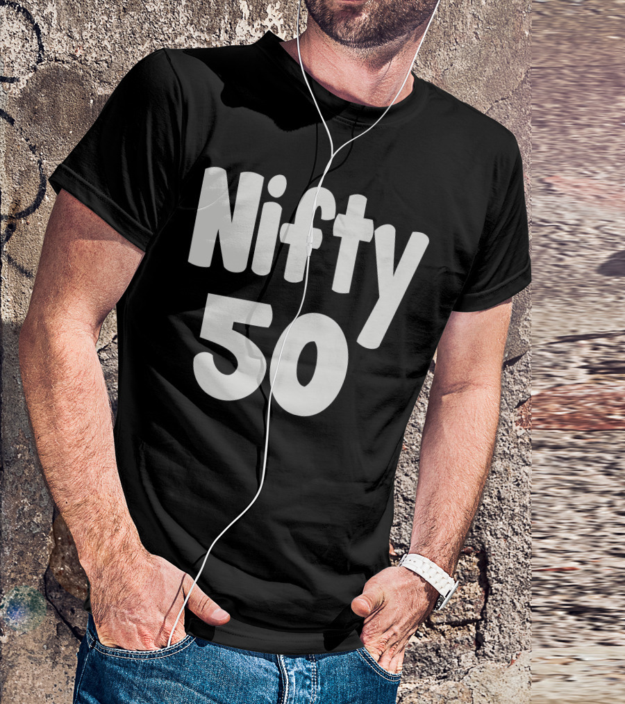 Nifty 50 Bold Retro Typography Celebrating Milestone T-Shirt