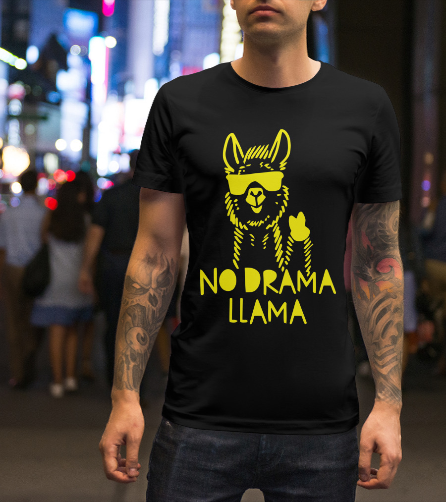 No Drama Llama Peaceful Sunglasses T-Shirt