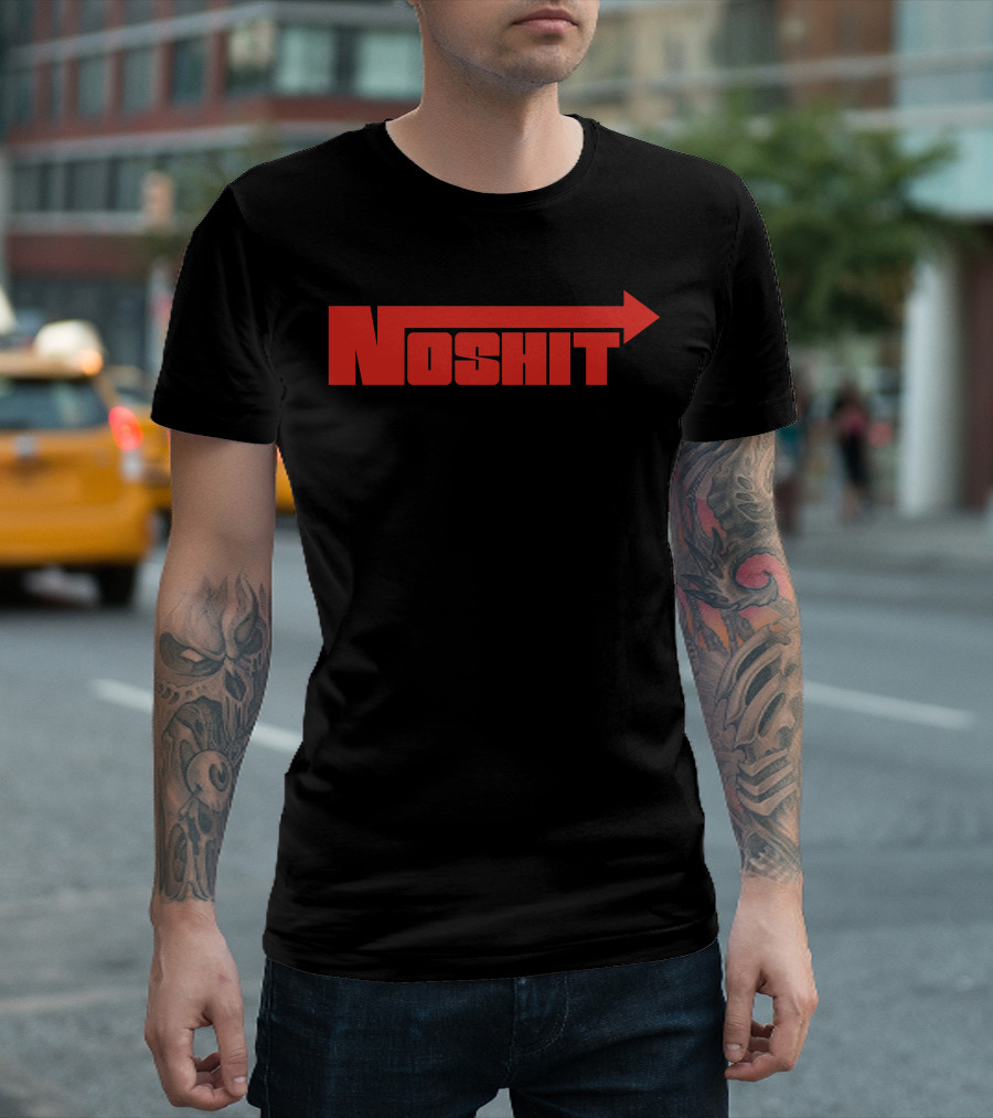 Noshit Red Bold Text With Arrow T-Shirt
