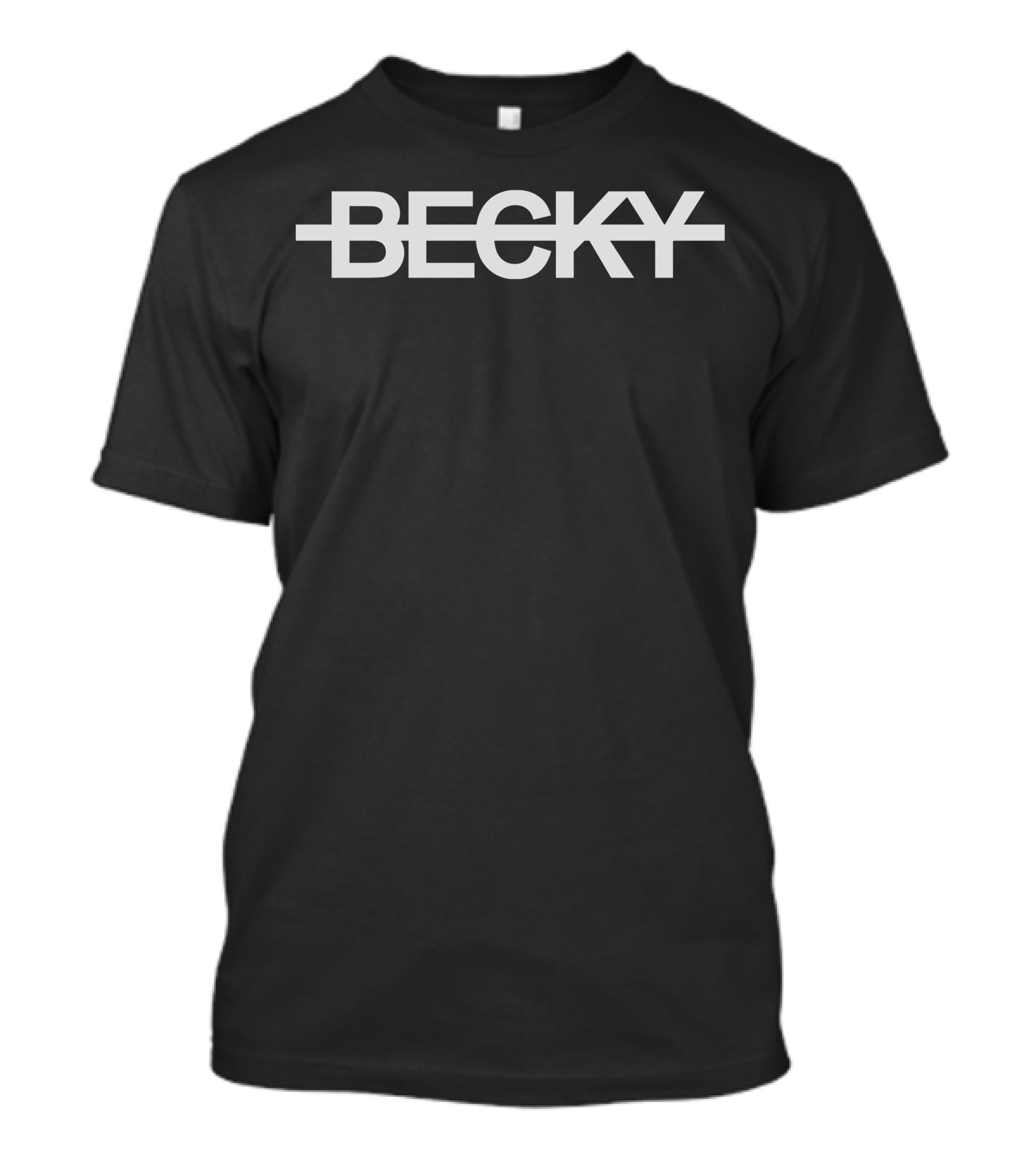 BECKY Strikethrough Bold Minimalist T-Shirt