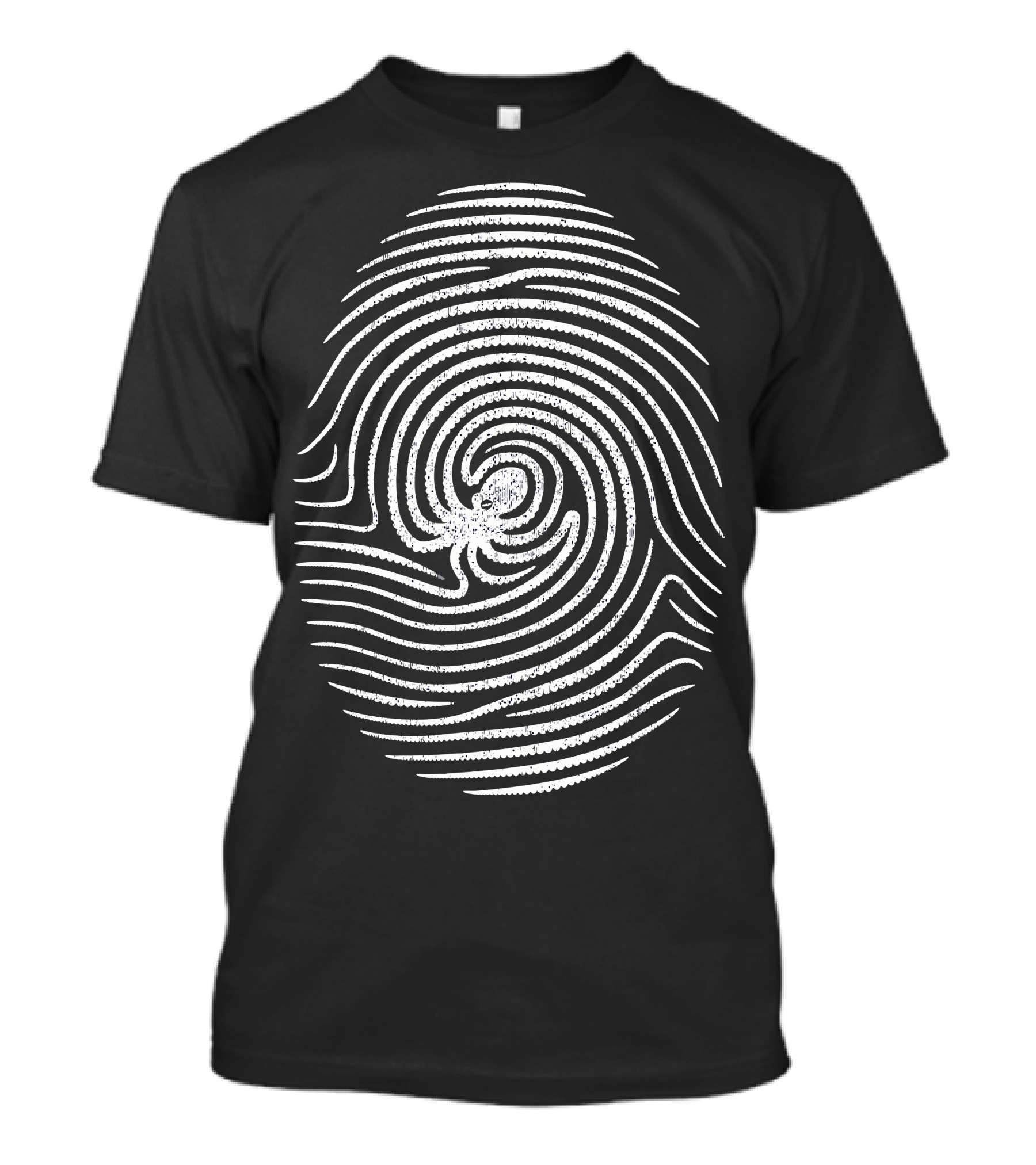 Octo Print Tentacle Fingerprint Spiral T-Shirt