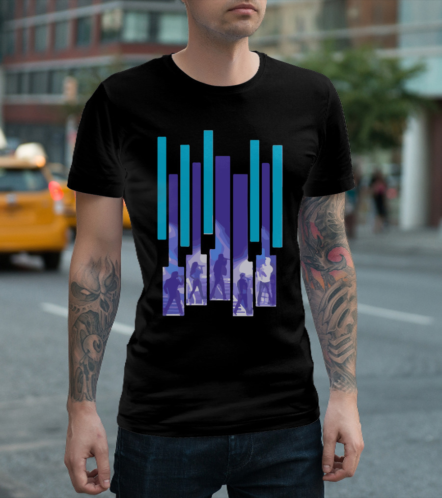 Onstage Pentatonix Silhouettes with Piano Key T-Shirt