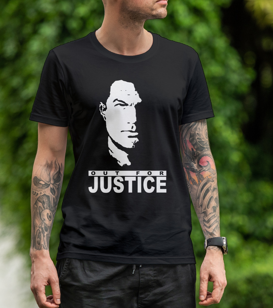 Steven Seagal Out For Justice Minimalist Monochrome T-Shirt