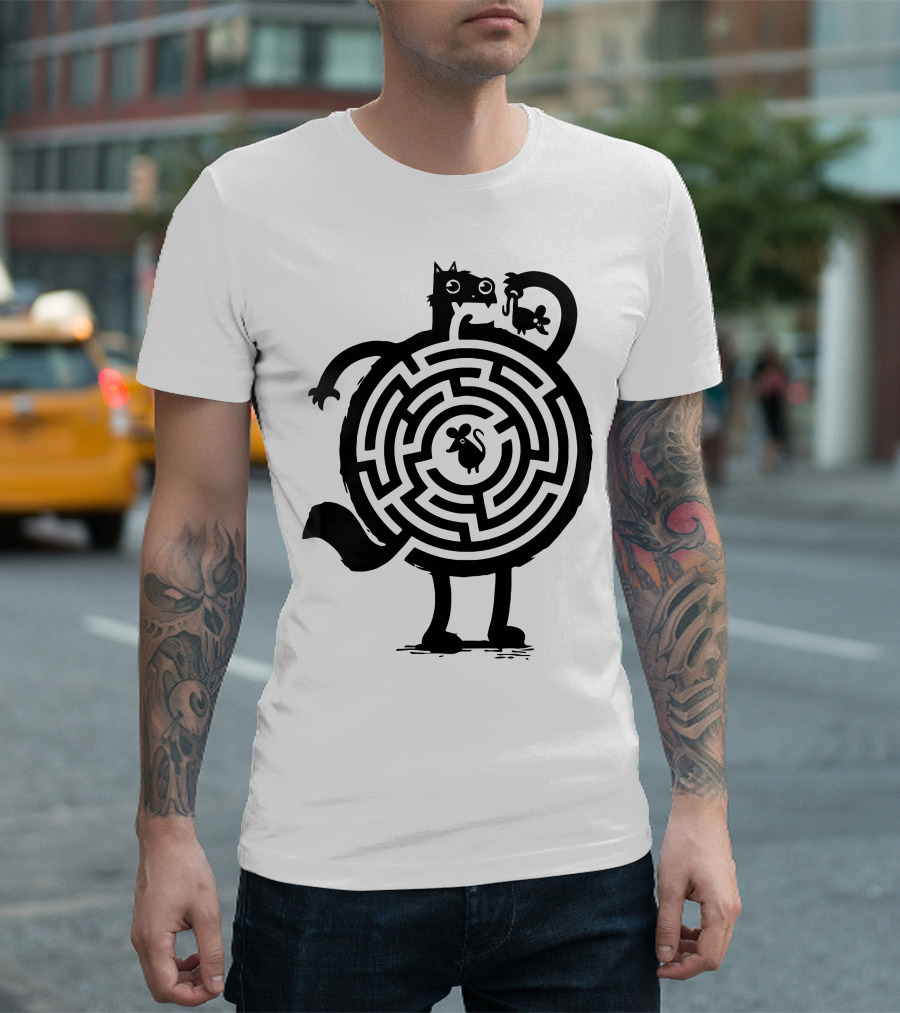 Amazin Cat and Mouse Labyrinth Puzzle T-Shirt