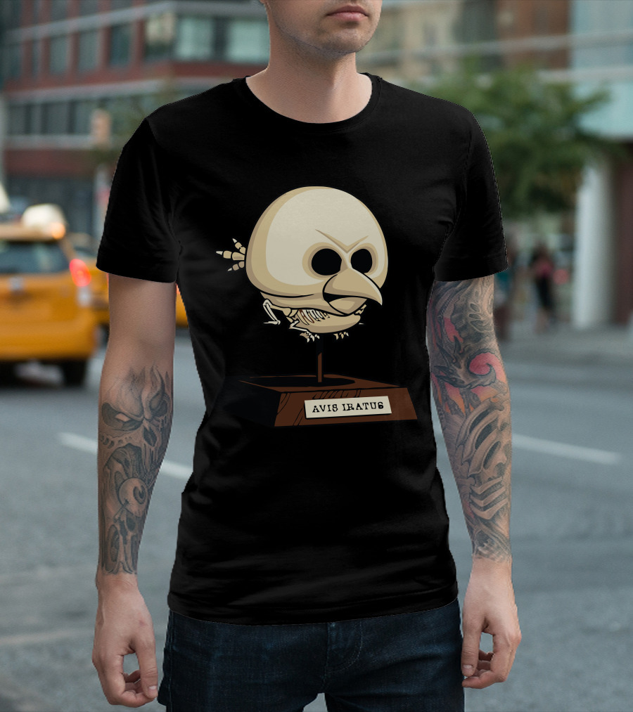 Angry Species Avis Iratus Bird Skull Sculpture T-Shirt