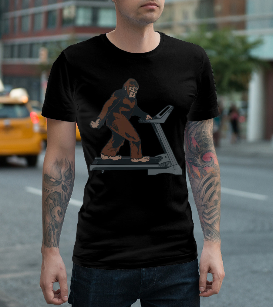 Bigfoot Exercising On Treadmill T-Shirt