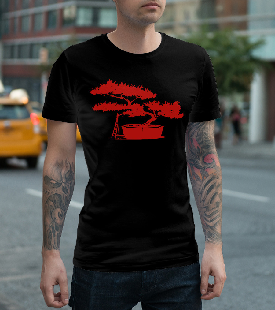Bonsai Gardener Trimming A Red Bonsai Tree T-Shirt