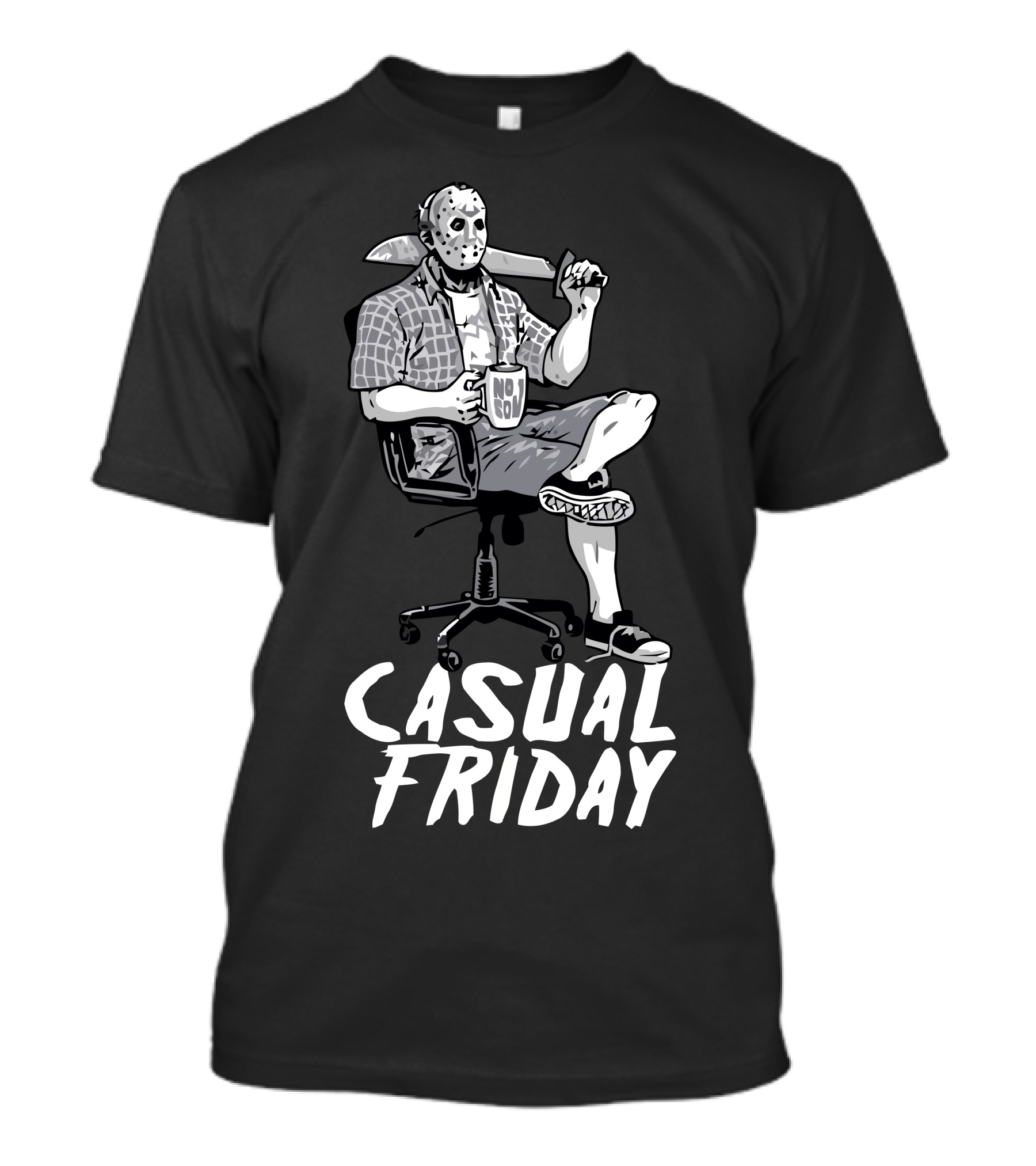 Casual Friday The 13th Jason Mask Holding Axe Office Chair T-Shirt