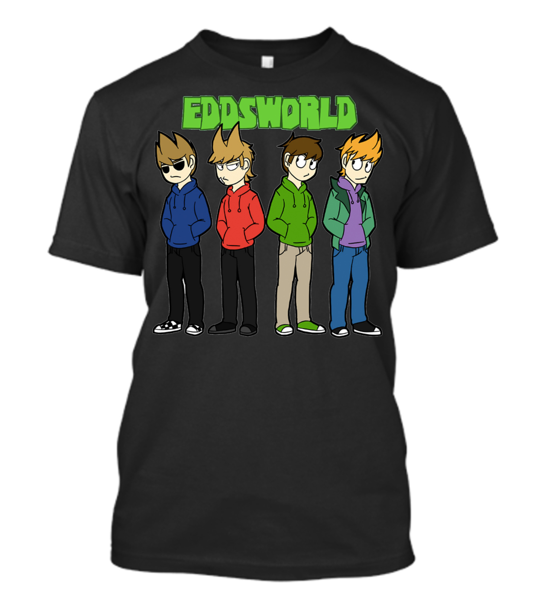 EDDSWORLD Characters In Colorful Hoodies T-Shirt