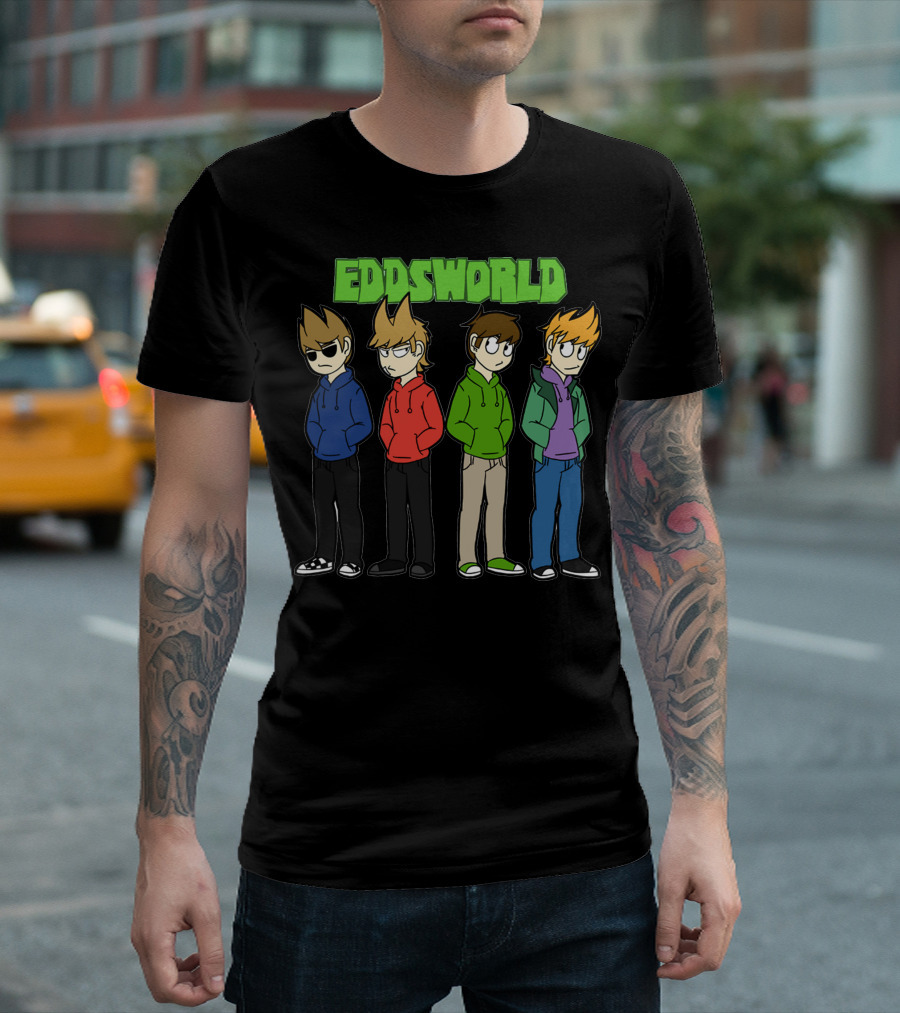 EDDSWORLD Characters In Colorful Hoodies T-Shirt