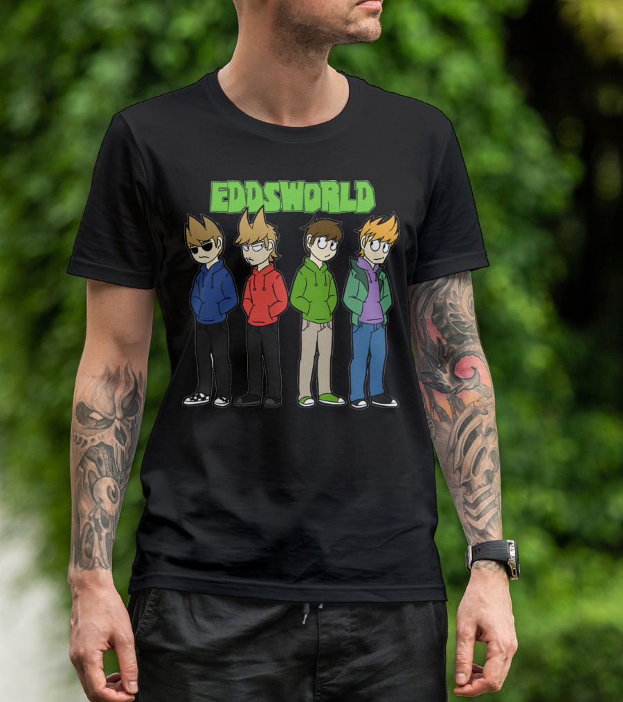 EDDSWORLD Characters In Colorful Hoodies T-Shirt