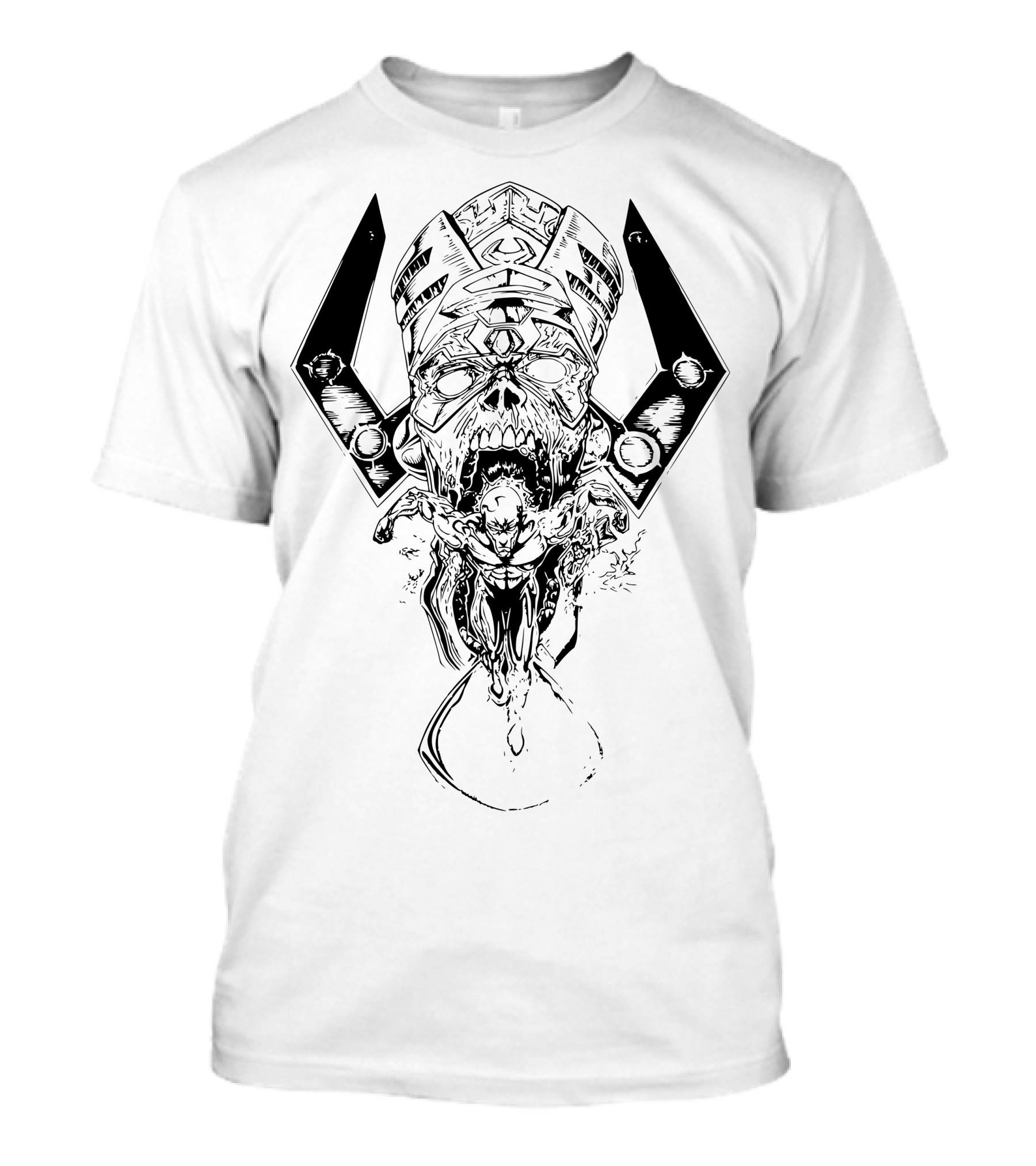 Galactus Herald Of Cosmic Power Marvel Villain Galactus Helmet With Silver Surfer Hero T-Shirt