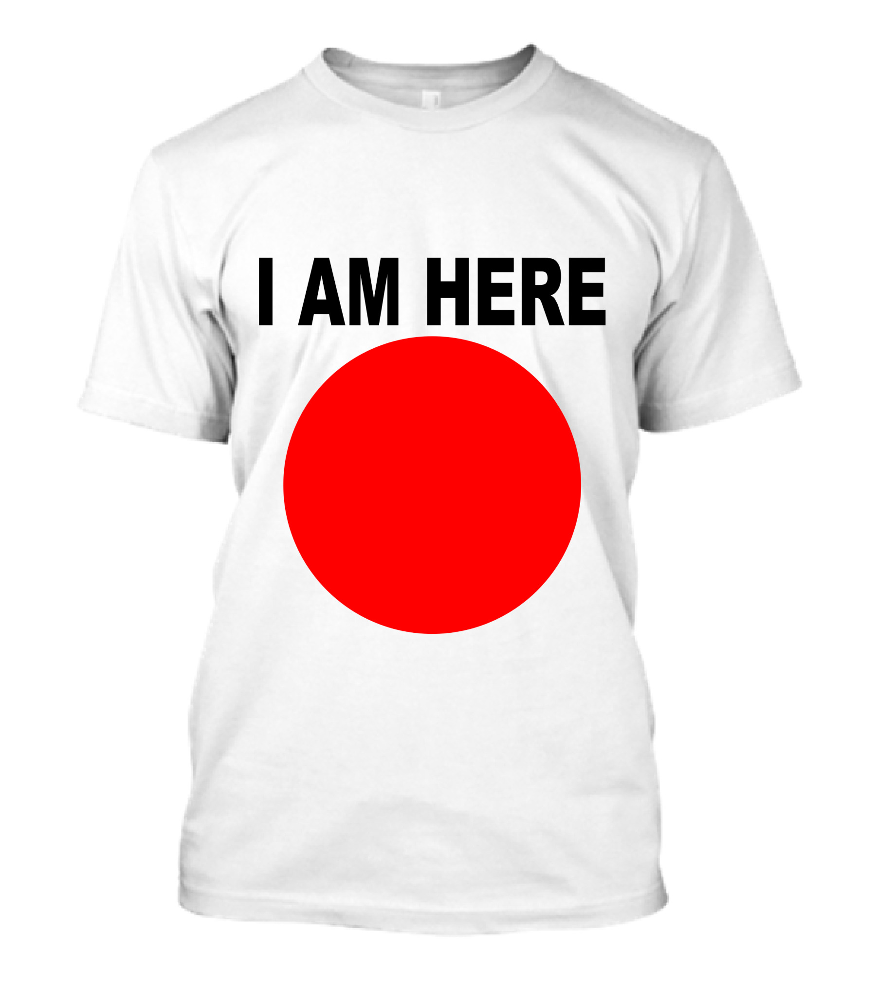 I Am Here Red Dot Iconic Minimalist T-Shirt