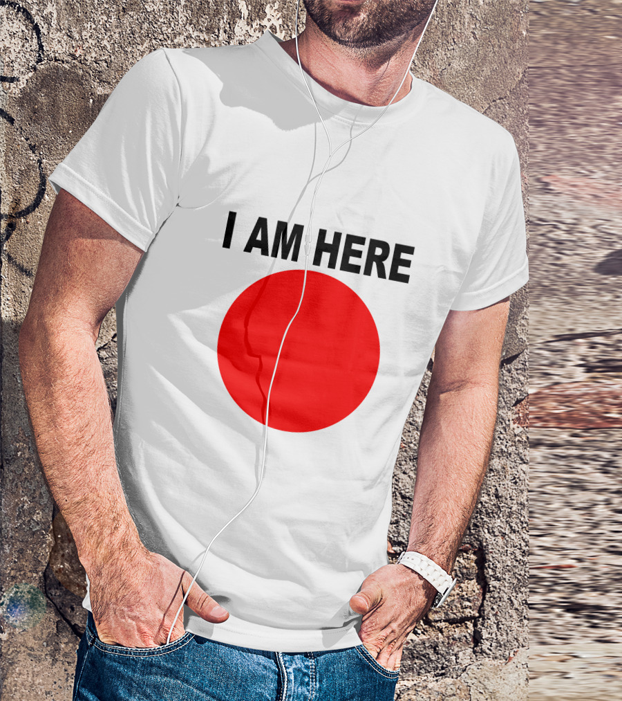I Am Here Red Dot Iconic Minimalist T-Shirt