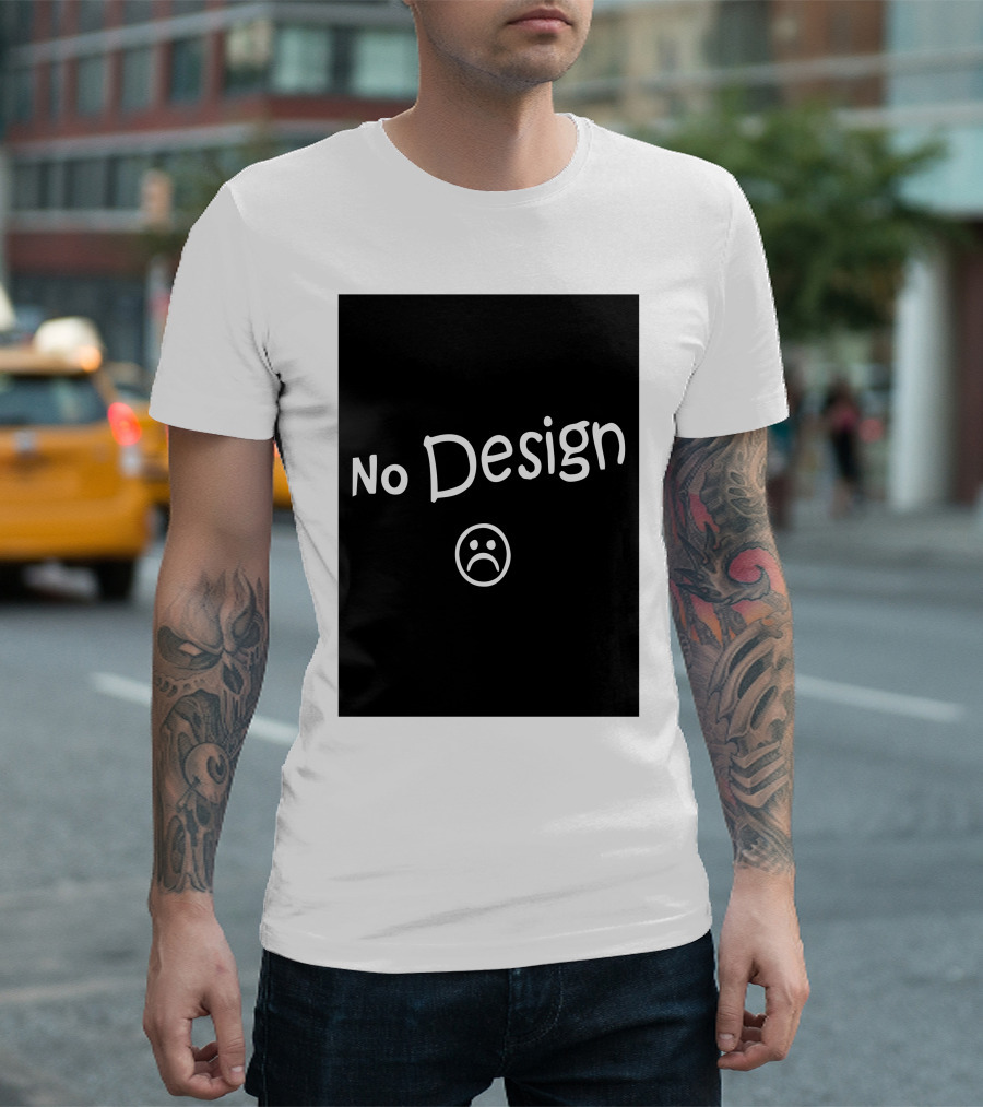 No Design Fashion Sad Face Minimalist Expression T-Shirt