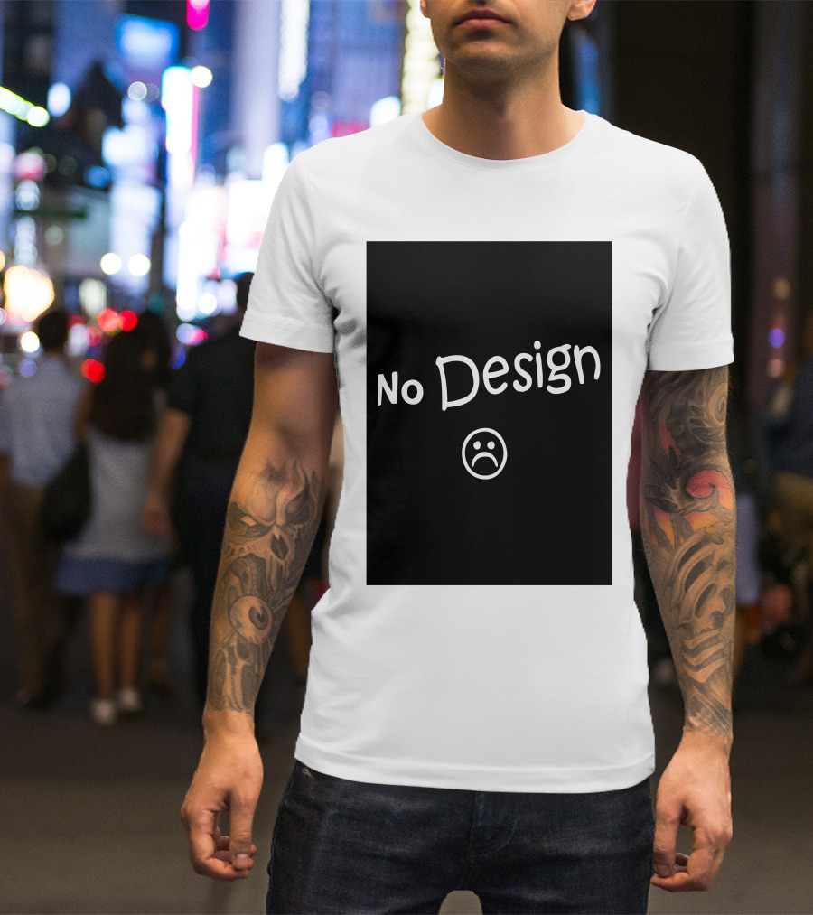 No Design Fashion Sad Face Minimalist Expression T-Shirt