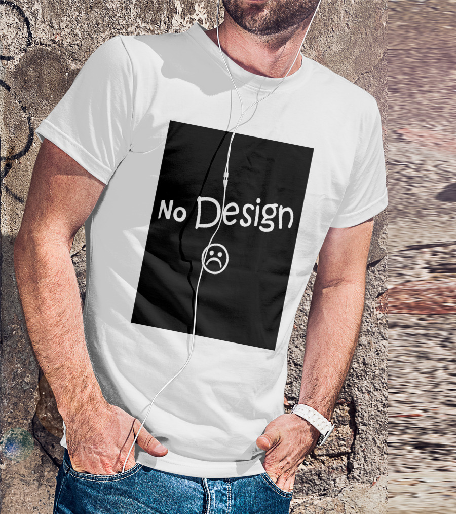 No Design Fashion Sad Face Minimalist Expression T-Shirt