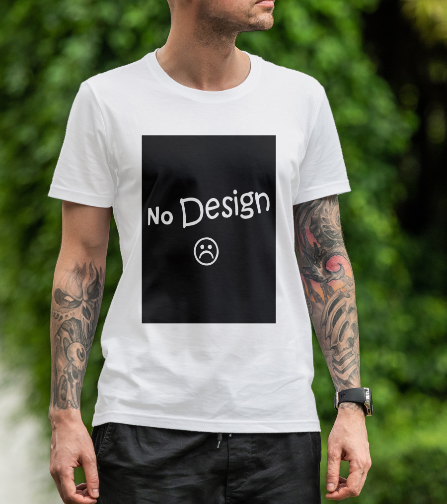 No Design Fashion Sad Face Minimalist Expression T-Shirt