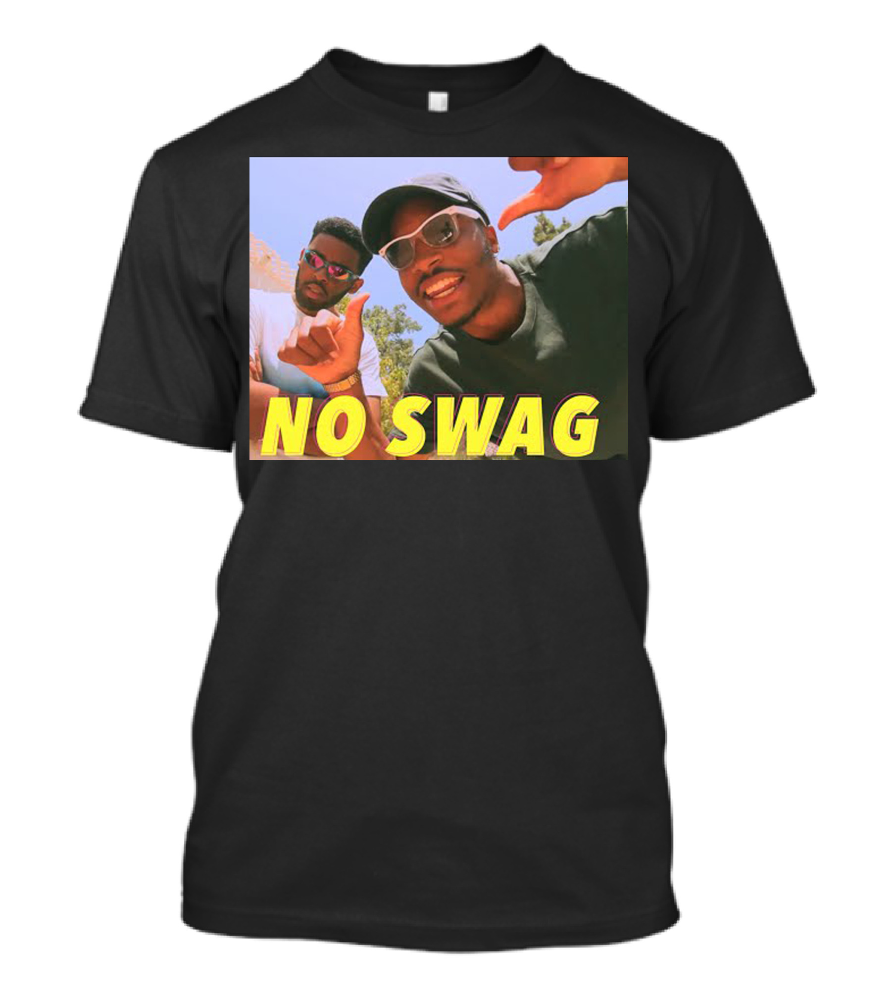 NO SWAG Duo Posing With Sunglasses And Hand Gestures T-Shirt