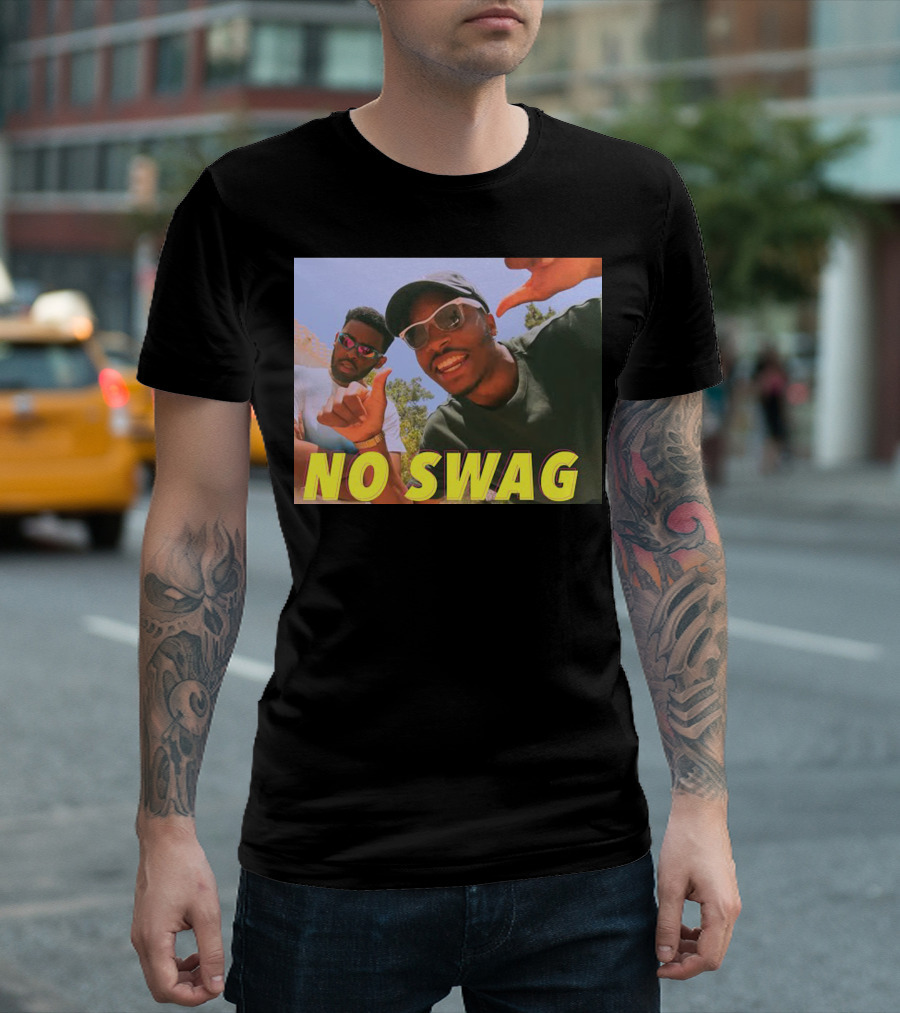NO SWAG Duo Posing With Sunglasses And Hand Gestures T-Shirt