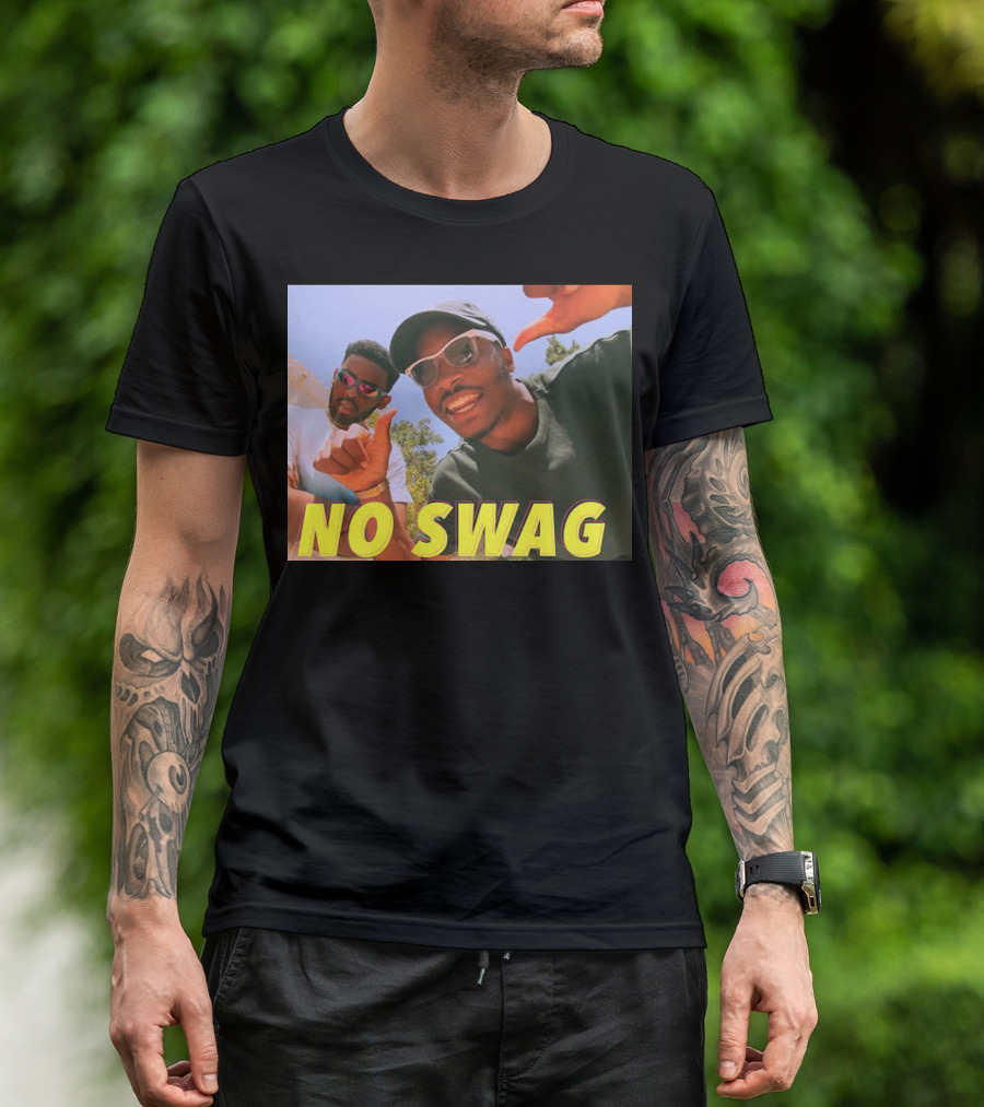 NO SWAG Duo Posing With Sunglasses And Hand Gestures T-Shirt