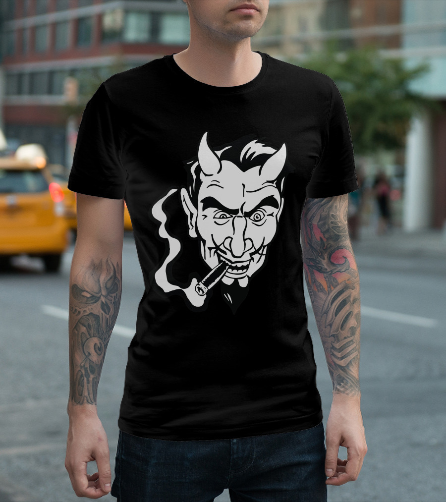 No Sympathy For The Devil Smoking Horned Fiend T-Shirt