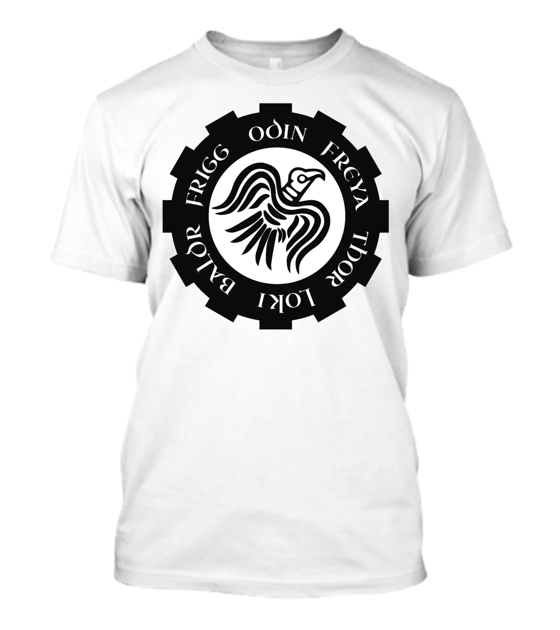 Odin Freya Thor Loki Baldr Frigg Norse Gods Raven T-Shirt