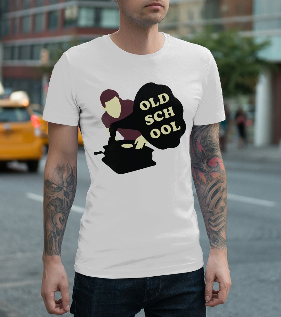 Old School DJ Vintage Turntable Record Player T-Shirt