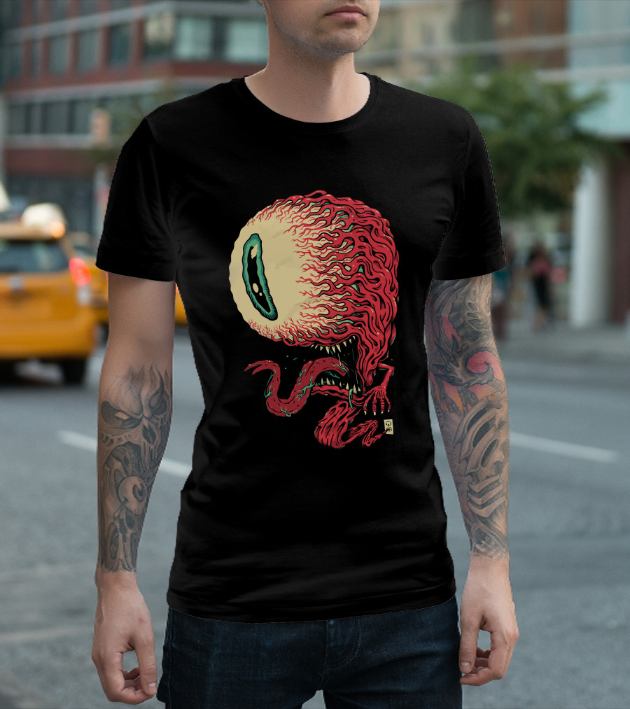 Ontheeyes Melting Monstrous Bloodshot Eye Creature T-Shirt