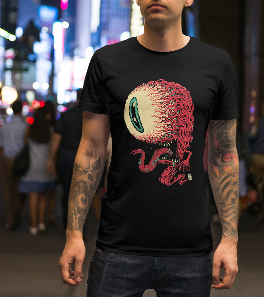 Ontheeyes Melting Monstrous Bloodshot Eye Creature T-Shirt