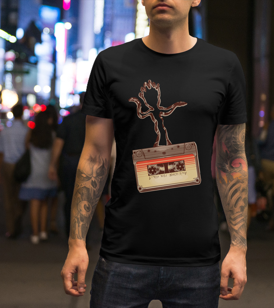 Ooga Chaka Awesome Mix Vol. 1 Dancing Tree Cassette Tape Retro T-Shirt