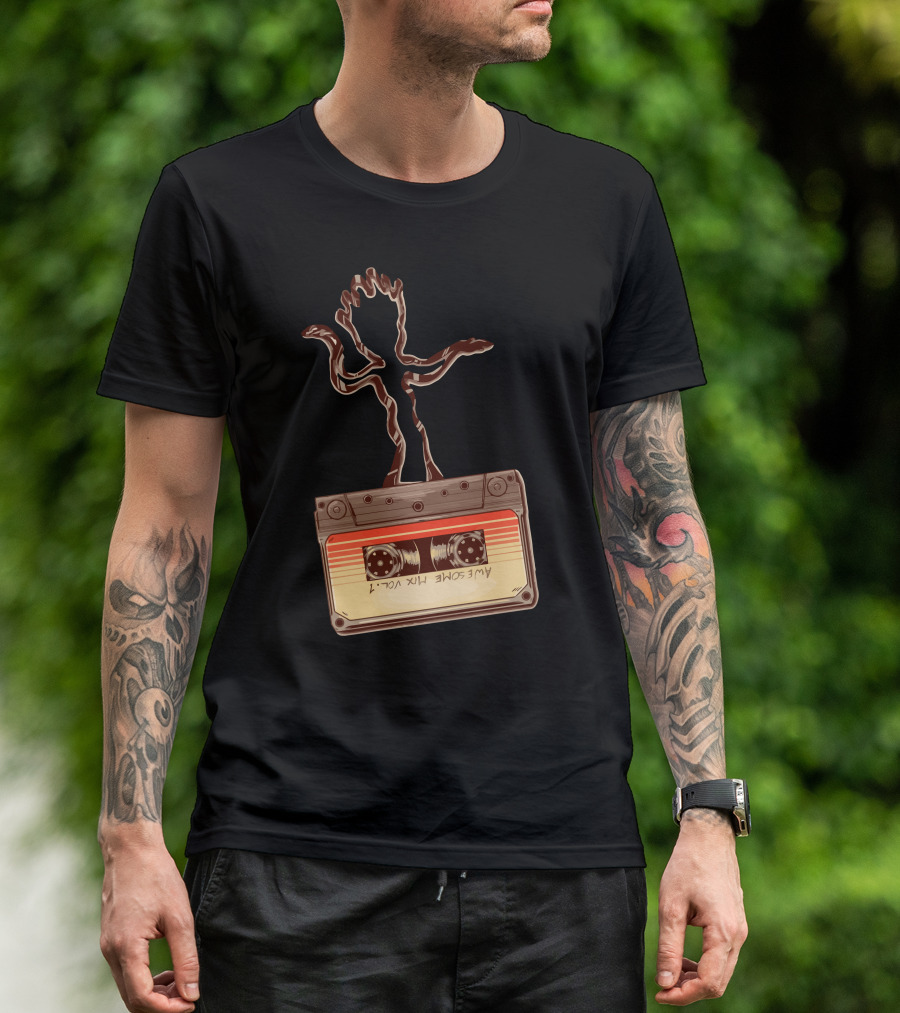 Ooga Chaka Awesome Mix Vol. 1 Dancing Tree Cassette Tape Retro T-Shirt