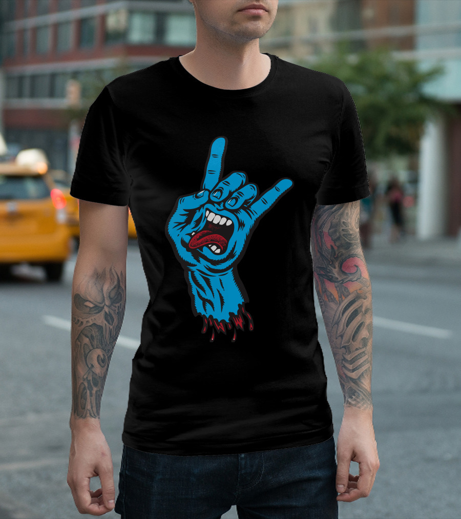 Overheadkick Rock Hand Zombie Scream T-Shirt