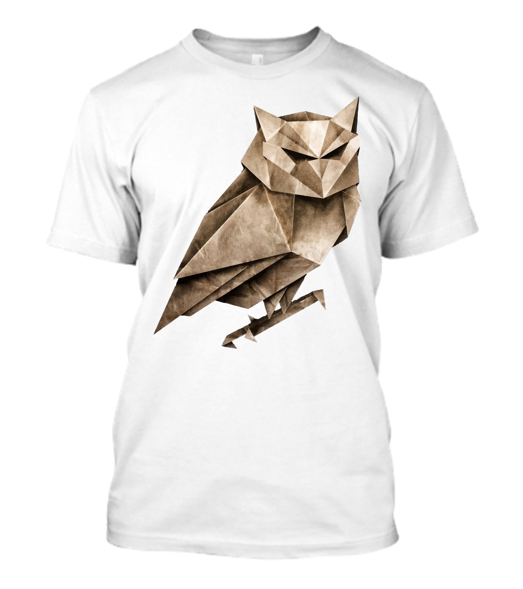 Owligami Origami Owl Brown Toned Origami T-Shirt